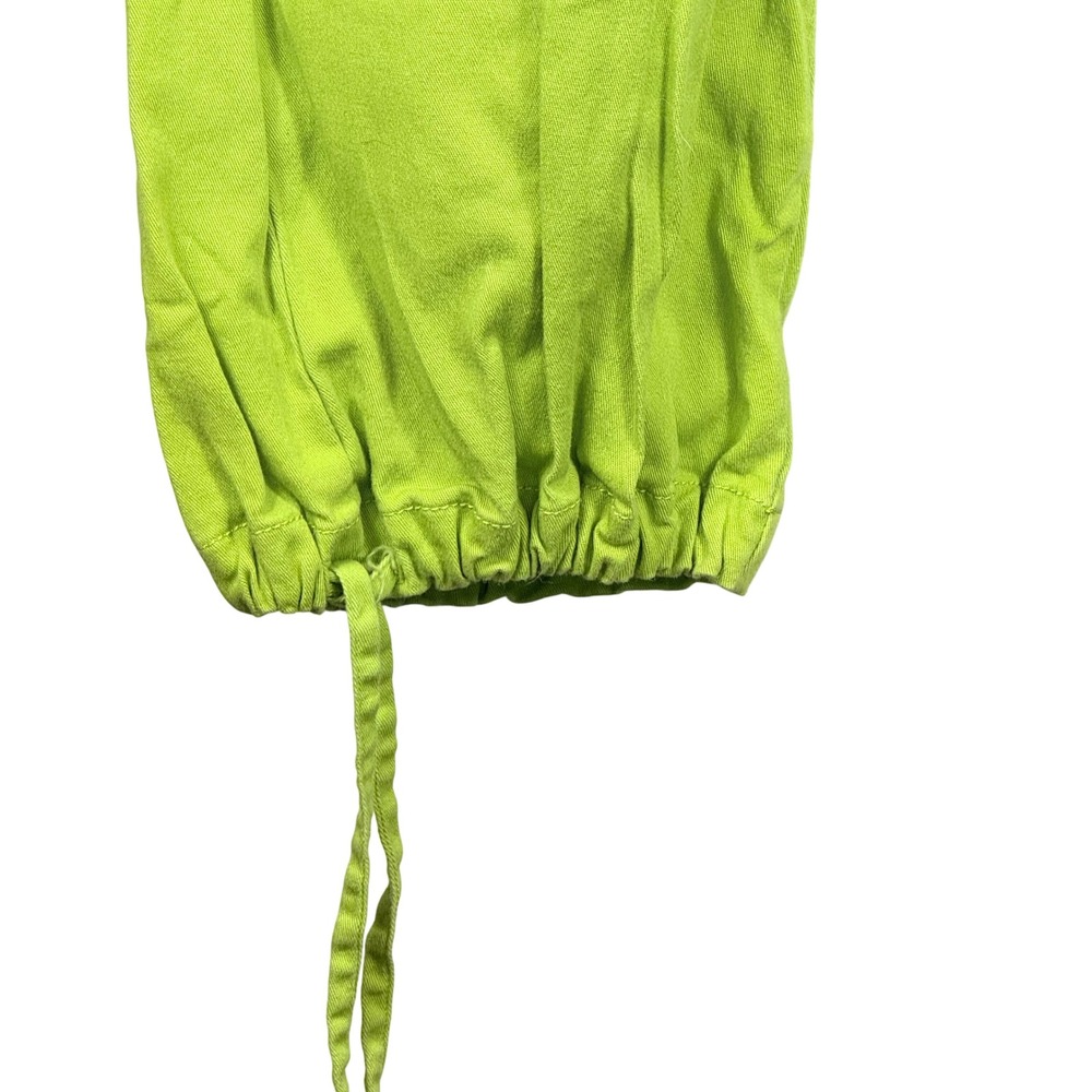 Rampage Cargo Pants Women's 3 Lime Green Drawstring Hem Utility Y2K Streetwear - Picture 4 of 6